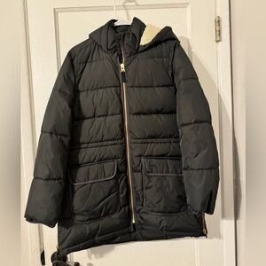 WOMEN BLACK LONG PUFFER JACKET JCREW MEDIUM LIKE NEW